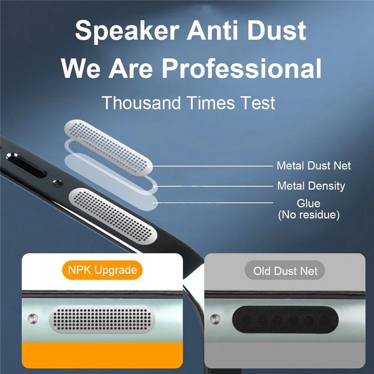 8Pcs / Set Phone Speaker Mesh for iPhone 11-14 Series, Dustproof Stickers Speaker Mesh Anti Dust Adhesive Cover - Black