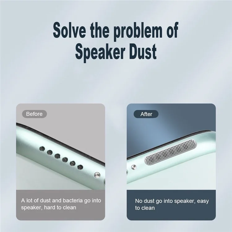 8Pcs / Set Phone Speaker Mesh for iPhone 11-14 Series, Dustproof Stickers Speaker Mesh Anti Dust Adhesive Cover - Black