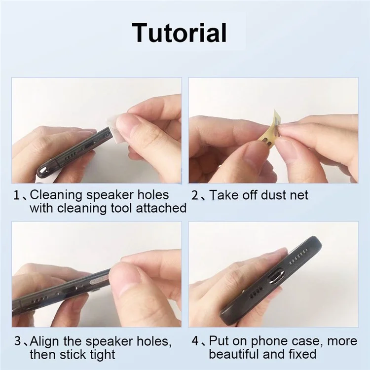 8Pcs / Set Phone Speaker Mesh for iPhone 11-14 Series, Dustproof Stickers Speaker Mesh Anti Dust Adhesive Cover - Black