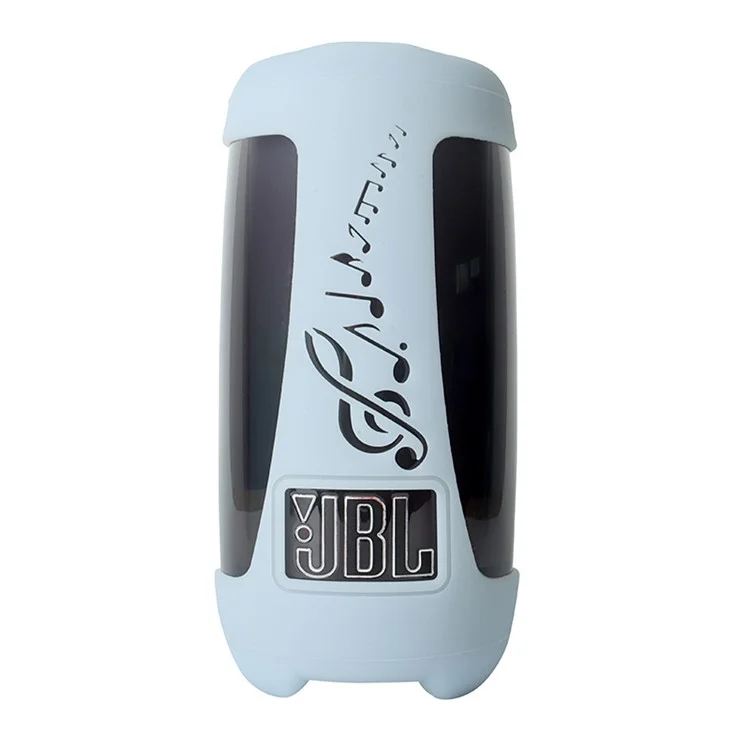 For JBL Pulse5 Soft Silicone Carrying Case Bluetooth-compatible Speaker Protective Cover with Shoulder Strap and Carabiner - Blue