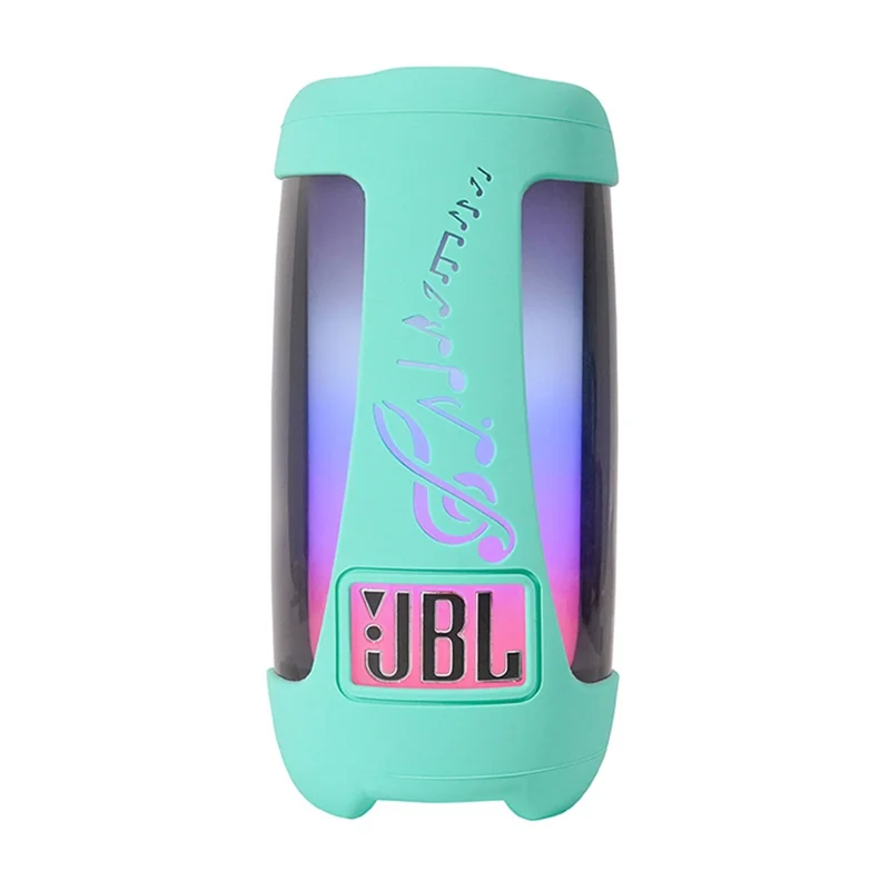 For JBL Pulse5 Soft Silicone Carrying Case Bluetooth-compatible Speaker Protective Cover with Shoulder Strap and Carabiner - Mint Green