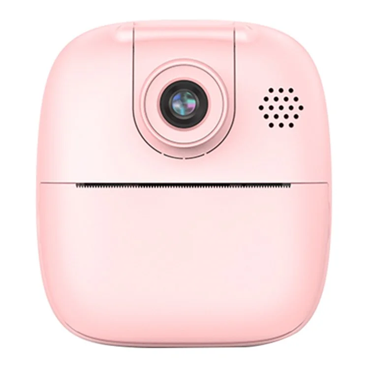 A18 Caméra Mignonne pour Enfants 2.0 pouces 24M Pixels Appareil Photo Instantané HD avec Impression Thermique Portable et Objectif Pivotant à 180 Degrés pour Enfants - Rose