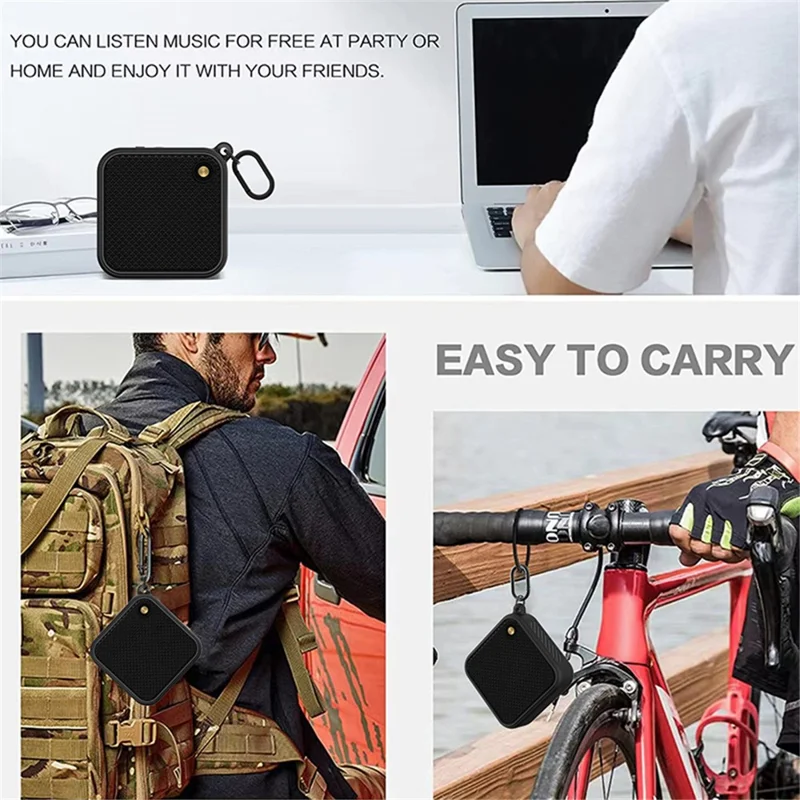 For Marshall Willen Bluetooth-compatible Speaker Silicone Carrying Case Anti-scratch Protective Cover - Black