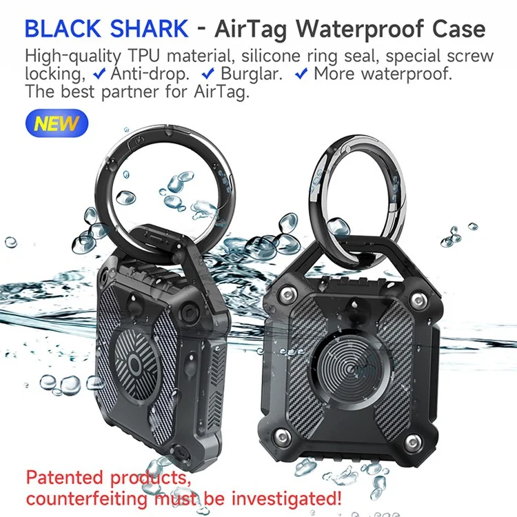 For Apple AirTag Tracker IP67 Waterproof TPU Case Shockproof Locator Protective Cover - Purple