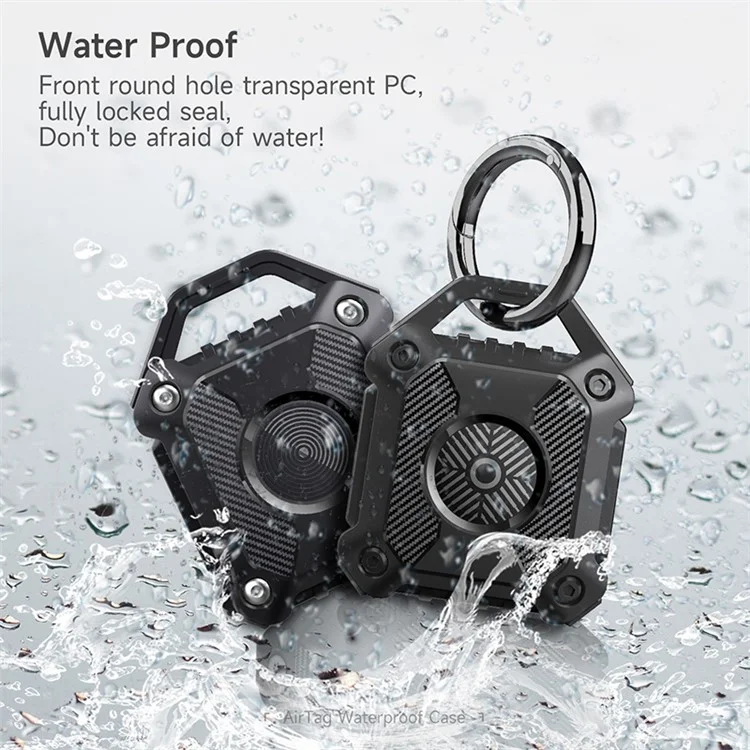 For Apple AirTag Tracker IP67 Waterproof TPU Case Shockproof Locator Protective Cover - Purple