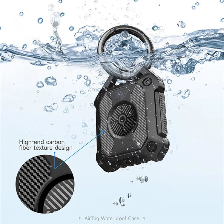 For Apple AirTag Tracker IP67 Waterproof TPU Case Shockproof Locator Protective Cover - Purple