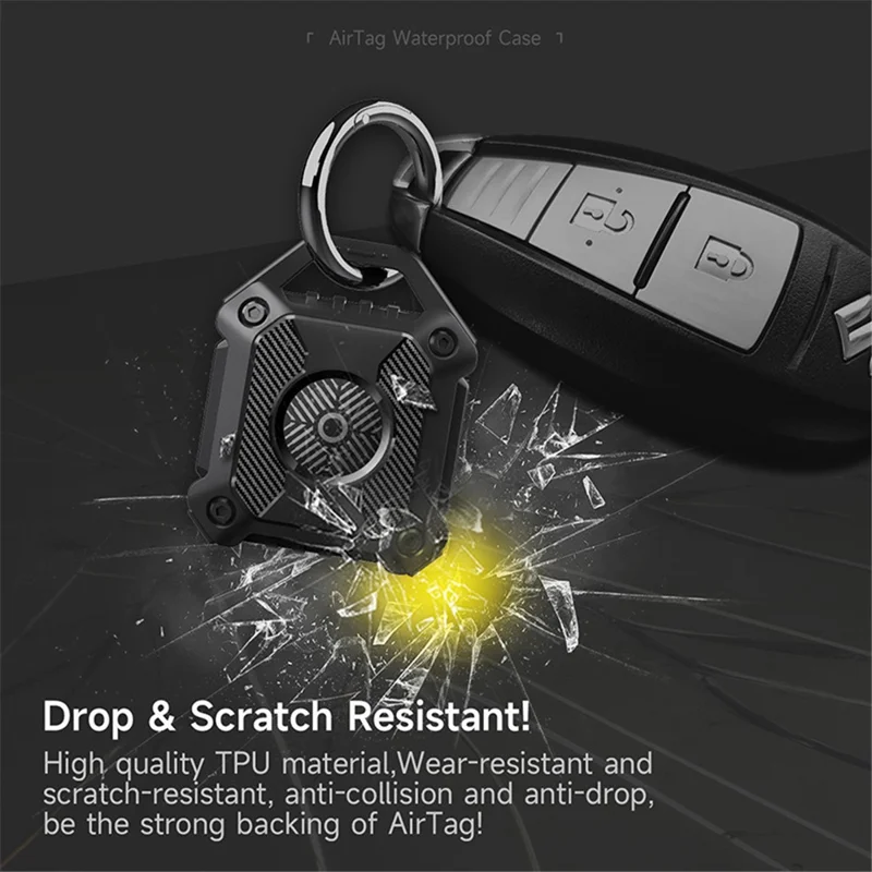 Pour le boîtier de protection AirTag Tracker IP67 imperméable en TPU antichoc - Vert