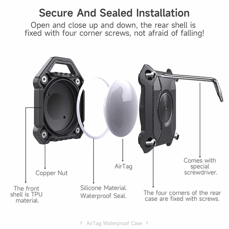 Pour le boîtier de protection AirTag Tracker IP67 imperméable en TPU antichoc - Vert