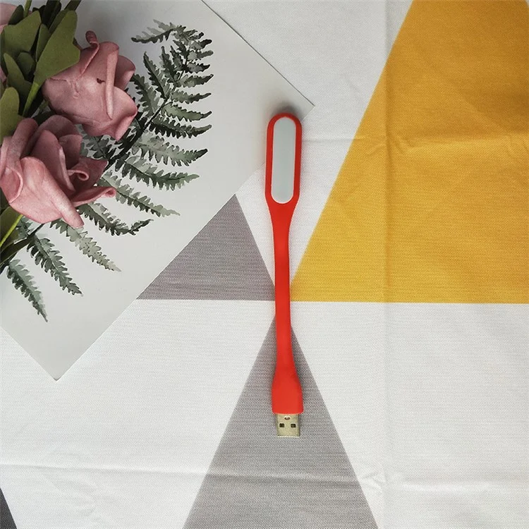 Luce LED USB portatile con protezione per gli occhi, angolazione flessibile, lampada per la notte per power bank/computer/laptop - Rossa