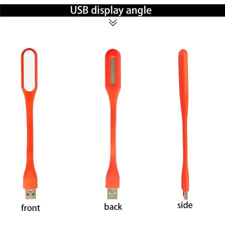 Luce LED USB portatile con protezione per gli occhi, angolazione flessibile, lampada per la notte per power bank/computer/laptop - Rossa