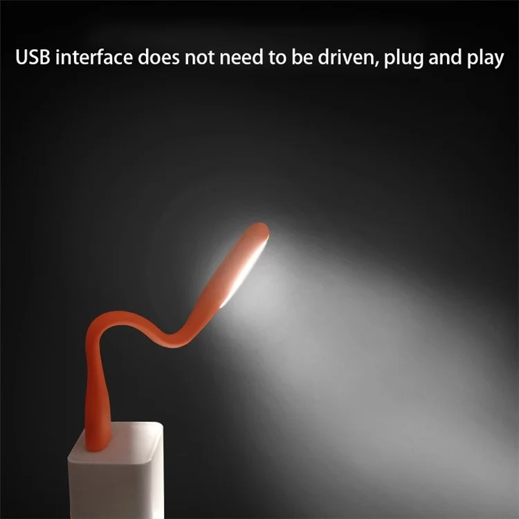 Luce LED USB portatile con protezione per gli occhi, angolazione flessibile, lampada per la notte per power bank/computer/laptop - Rossa