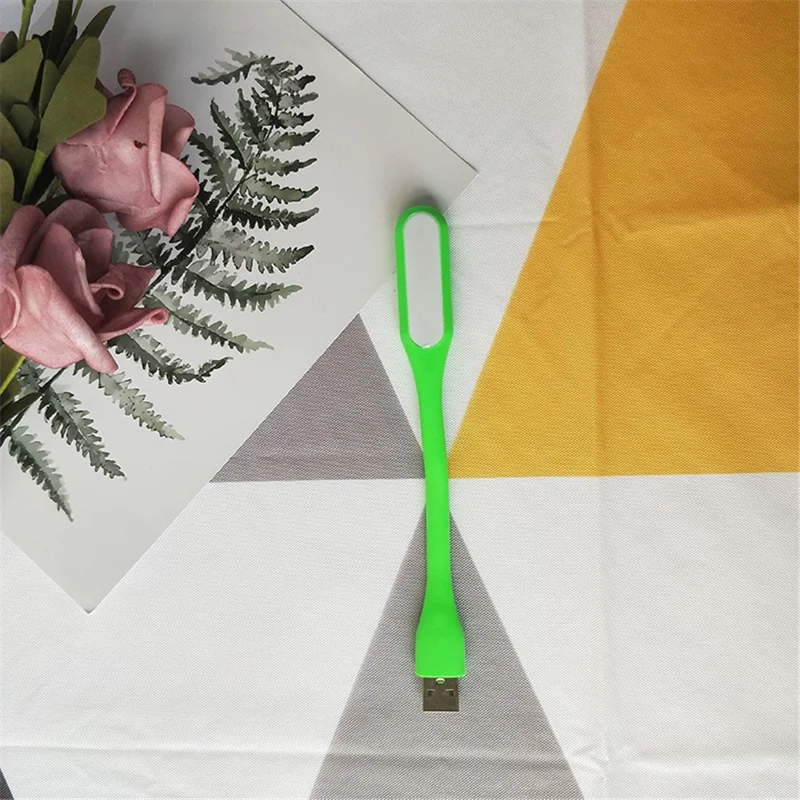 مصباح USB ليد محمول لحماية العين، مصباح ليلي مرن الزاوية للبنك الخارجي / الحاسوب / اللابتوب - أخضر