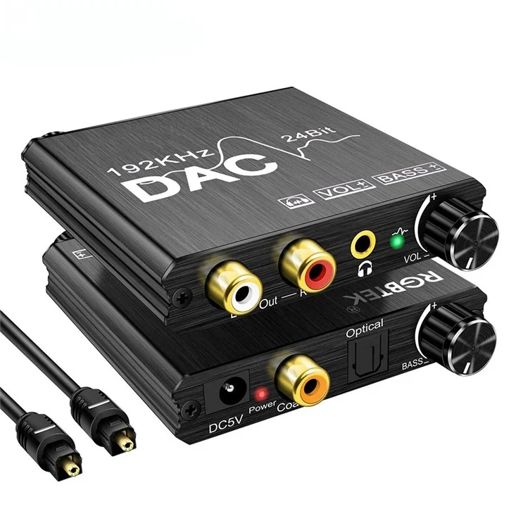 AY106 192 kHz 24 bits Convertidor de audio digital a analógico con ajuste de volumen y control de graves 