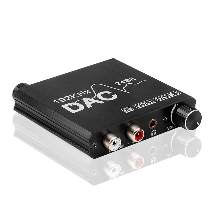 AY106 192Khz 24Bit DAC Digital to Analog Audio Converter with Volume Adjustment and Bass Control