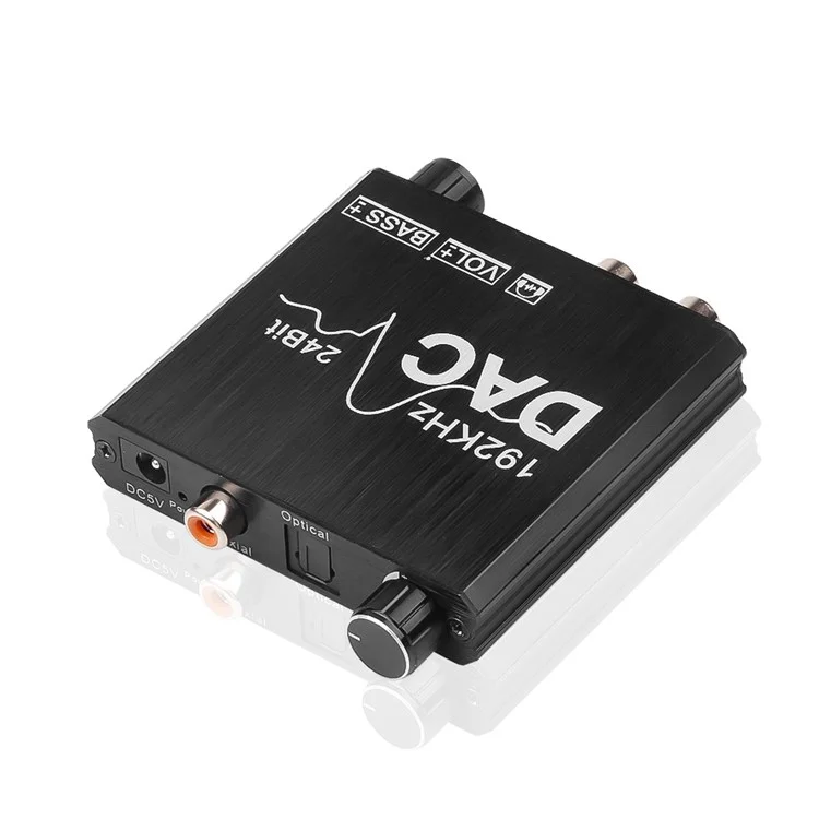 AY106 192Khz 24Bit DAC Digital to Analog Audio Converter with Volume Adjustment and Bass Control