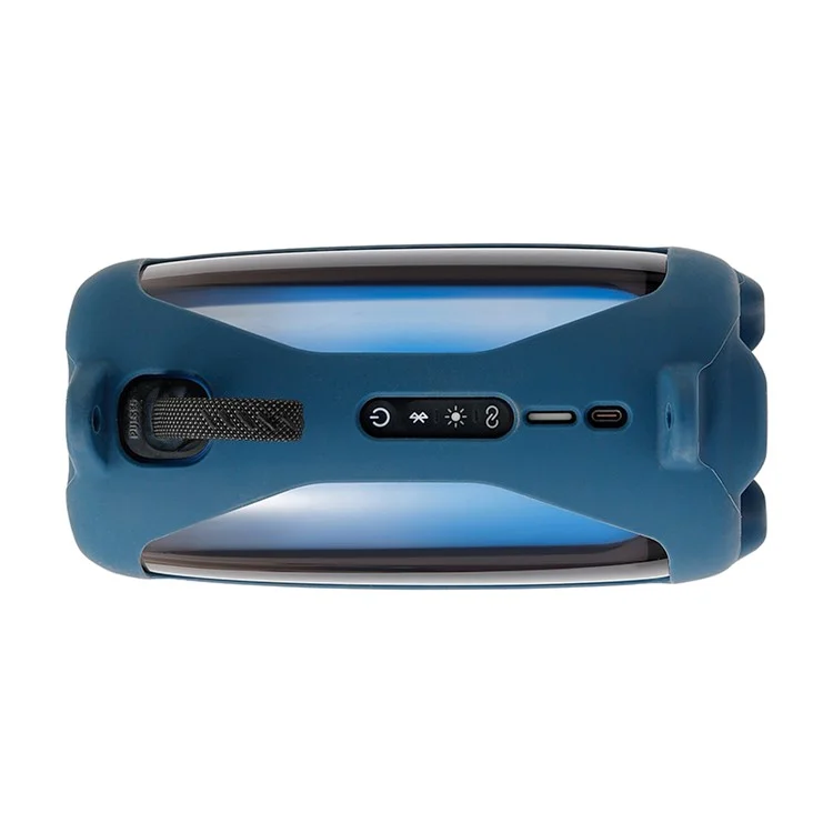 Для JBL Pulse5 Bluetooth -динамик Защитный Чехол Мягкий Силиконовый Корпус с Плечевым Ремнем и Карабинером - Темно-синий