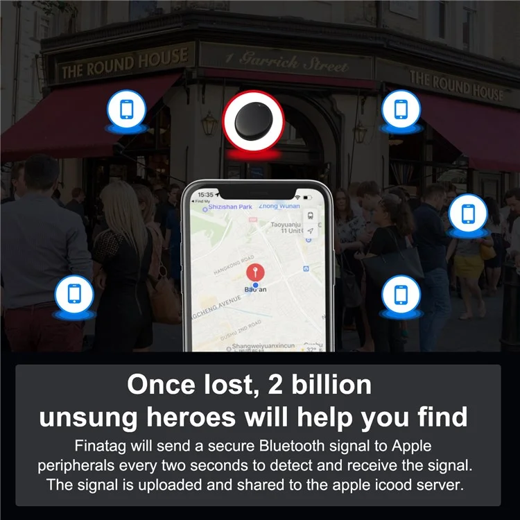 F6 Mini Bluetooth-compatible Item Locator Remote Key Finder  Smart Anti Lost Keychain Tracker Wallet Finder - White