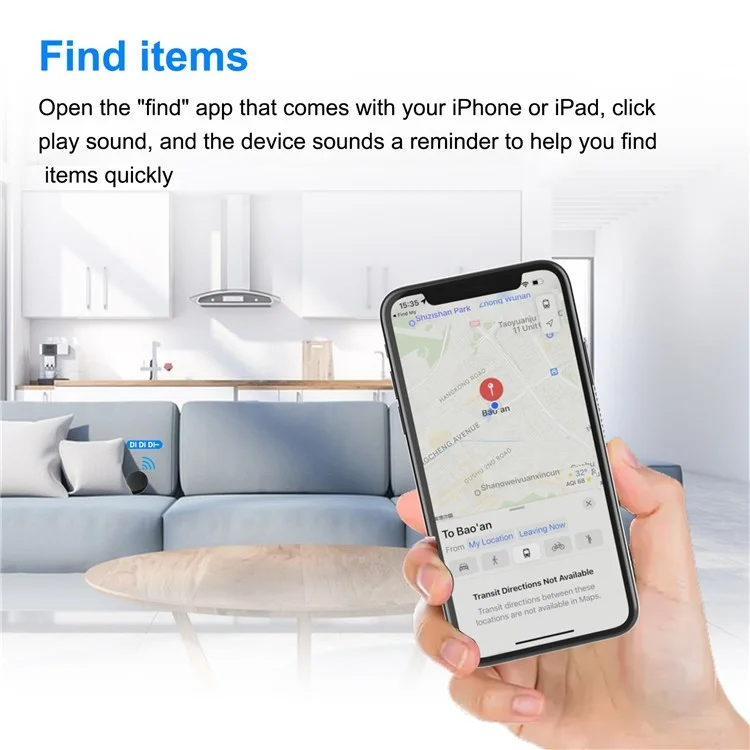 F6 Mini Bluetooth-compatible Item Locator Remote Key Finder  Smart Anti Lost Keychain Tracker Wallet Finder - White