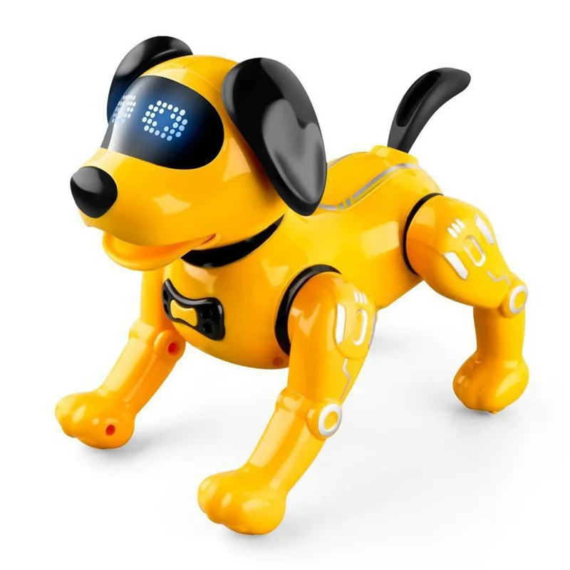 JJRC R19 Smart Sensor RC Robot Dog Handstand Infrared Control Simulate Electric Pet Toy for Kids Support Dancing, Music Functions - Yellow
