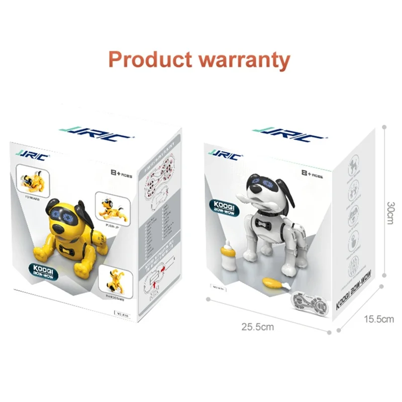 JJRC R19 Smart Sensor RC Robot Dog Handstand Infrared Control Simulate Electric Pet Toy for Kids Support Dancing, Music Functions - Yellow