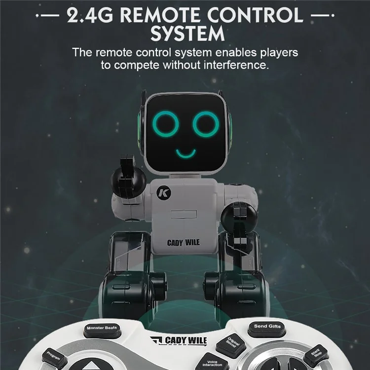 JJRC R4 RC Robot Inteligente de Controle de Voz Programável Cantando Dançando Robot Brinquedo para Crianças com Função de Mealheiro - Branco