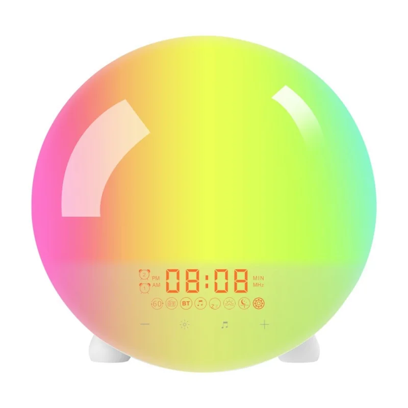 SH-123 Digital Wake-Up Light Sunrise / Sunset Simulation Alarm Clock with FM Radio Night Light Bluetooth-compatible Wireless Speaker - UK Plug