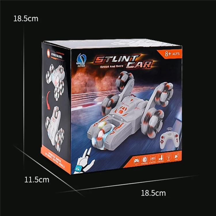 JJRC JC05 2.4ghz Auto a Doppia Cordatura a Doppia Parte Del Braccio a Cinque Ruote Gesture di Orologio Per Auto / Giocattolo Auto Remoto Con Luce Colorata, Musica - Grigio / Arancia