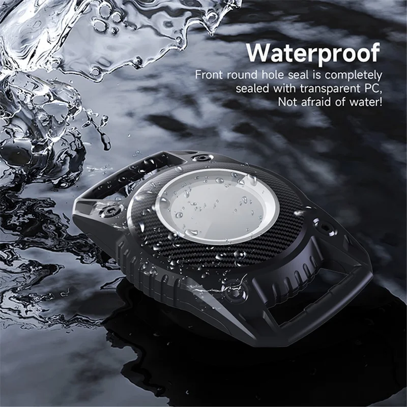 For Apple AirTag Locator Waterproof Protective Case Pet Collar Tracker TPU Cover, with Front Back Film Set - Purple