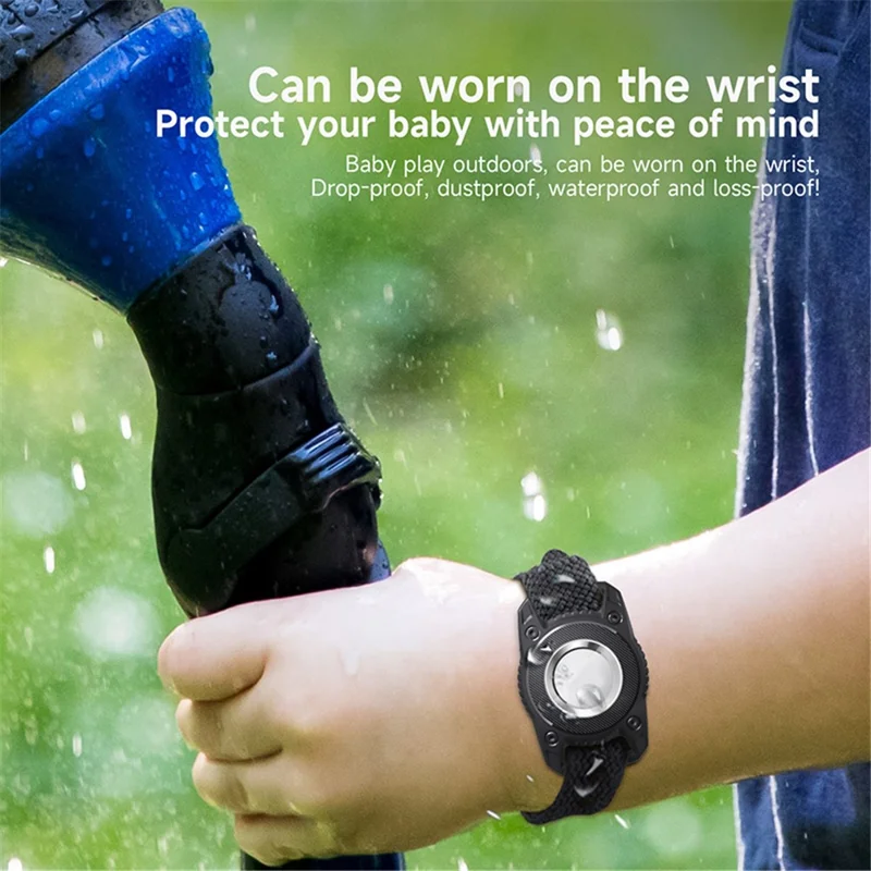 For Apple AirTag Locator Waterproof Protective Case Pet Collar Tracker TPU Cover, with Front Back Film Set - Purple