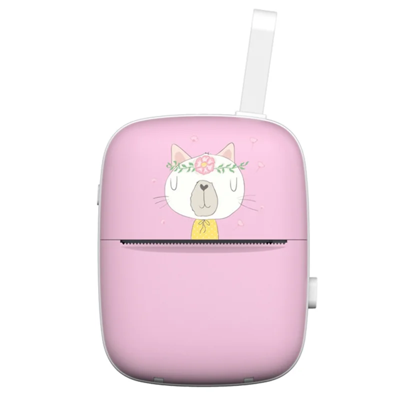 Tragbarer Mini-Bluetooth-Drucker, Thermietikettendrucker für falsche Fragen, Foto-Memo, Thermiedruck, Studenten-Taschendrucker – Pink