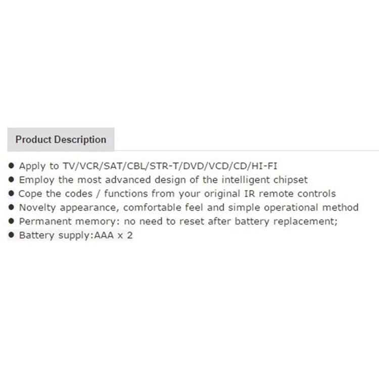 CHUNGHOP L102 TV Remote Control Replacement Easy to Use for Samsung LG Sony Philips TV / SAT / DVD / CBL / CD / DVB-T