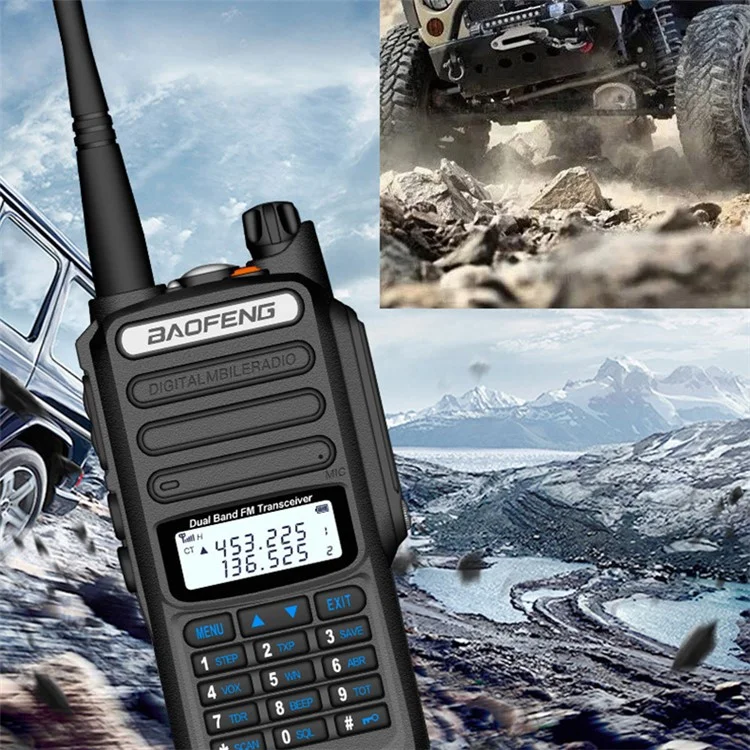 BAOFENG UV9R-ERA Waterproof Walkie-Talkie 18W Portable FM65-108MHz Radio Handheld Outdoor Interphone - Orange / UK Plug