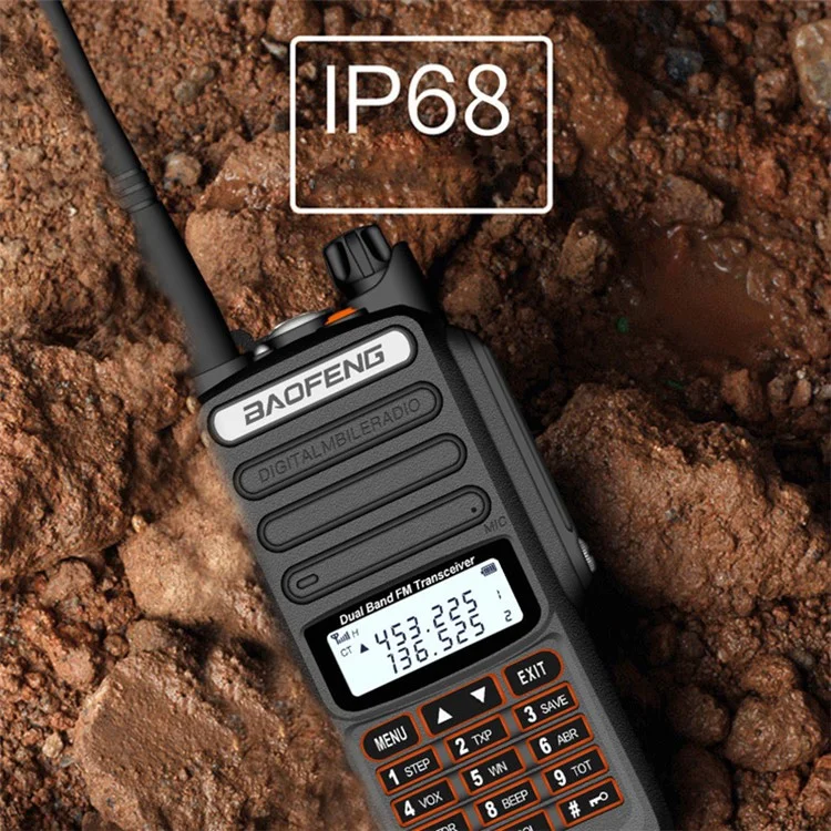 BAOFENG UV9R-ERA Waterproof Walkie-Talkie 18W Portable FM65-108MHz Radio Handheld Outdoor Interphone - Orange / UK Plug