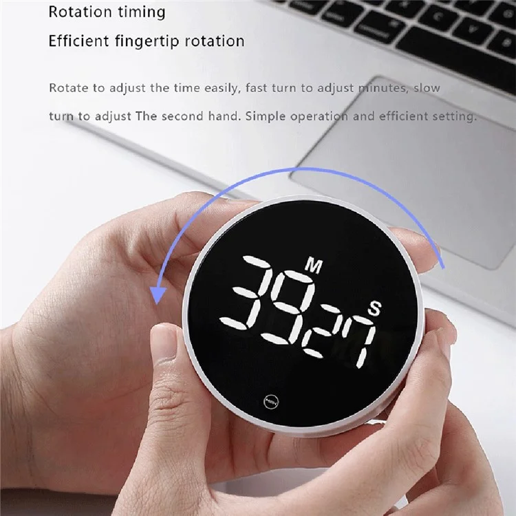 XIAOMIYOUPIN NK5260 Round LED Display Magnetic Countdown Timer Brightness Adjustable Magnetic Rotating Timer