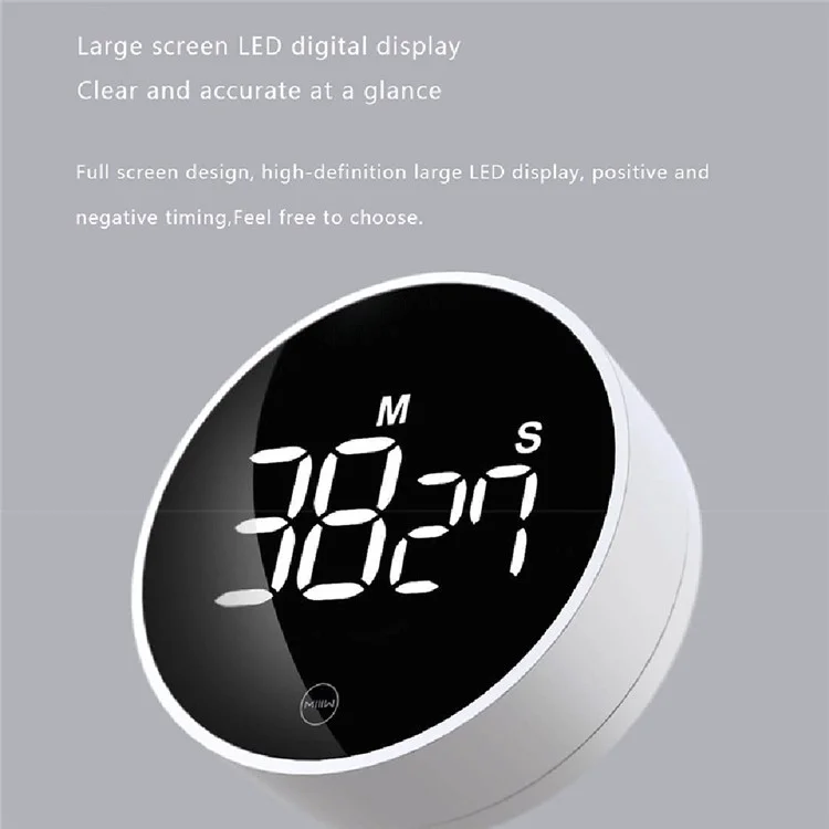 XIAOMIYOUPIN NK5260 Round LED Display Magnetic Countdown Timer Brightness Adjustable Magnetic Rotating Timer