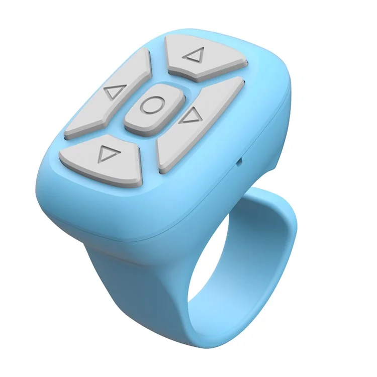 S18 Multi-Function Bluetooth-compatible Mobile Phone Remote Control Wireless Cell Phone APP Controller E-books Flipping Remote - Sky Blue