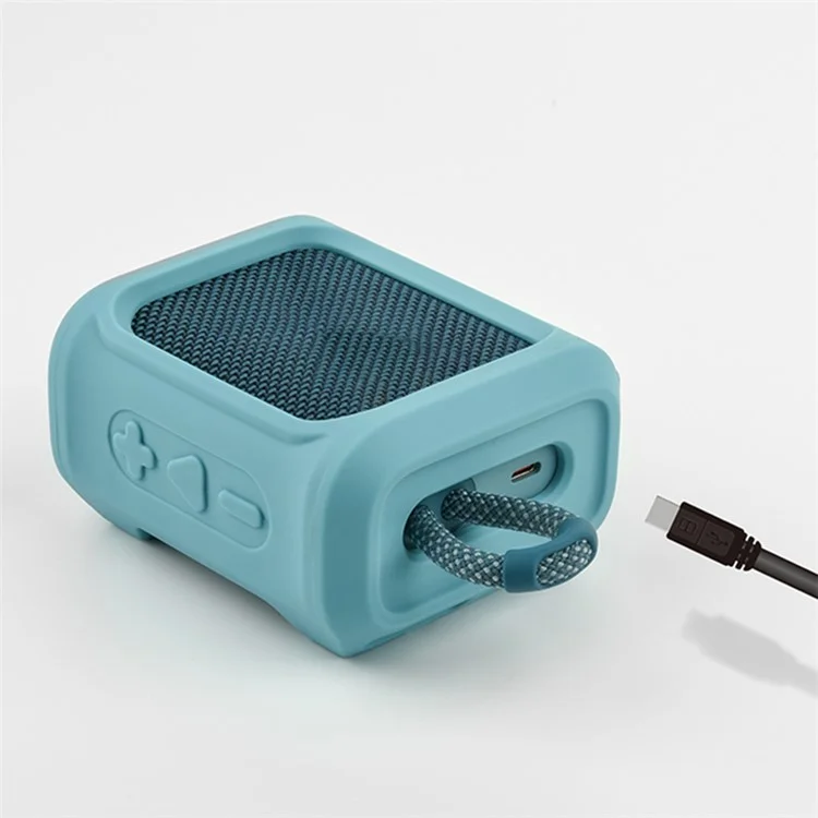LIGHTNING POWER Силиконовый чехол для портативного динамика JBL GO3 Защитный чехол со шнурком - Синий