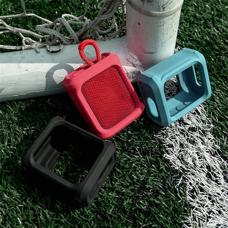 LIGHTNING POWER Силиконовый чехол для портативного динамика JBL GO3 Защитный чехол со шнурком - Синий