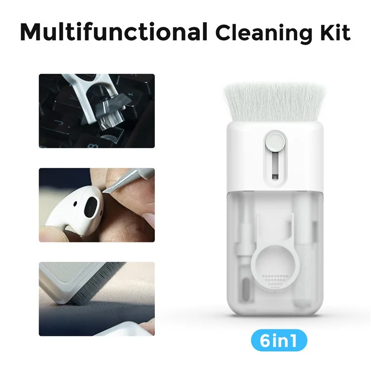 AHASTYLE WG93 6-in-1 Multifunctional Headset Cleaning Kit Cell Phone, Keyboards Cleaner Portable Cleaning Tools with Cleaning Brush