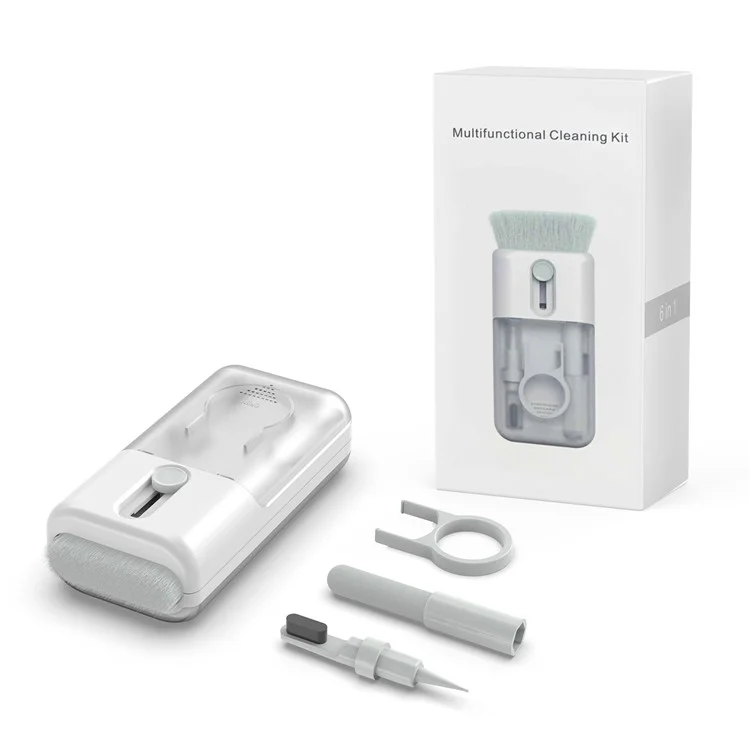AHASTYLE WG93 6-in-1 Multifunctional Headset Cleaning Kit Cell Phone, Keyboards Cleaner Portable Cleaning Tools with Cleaning Brush