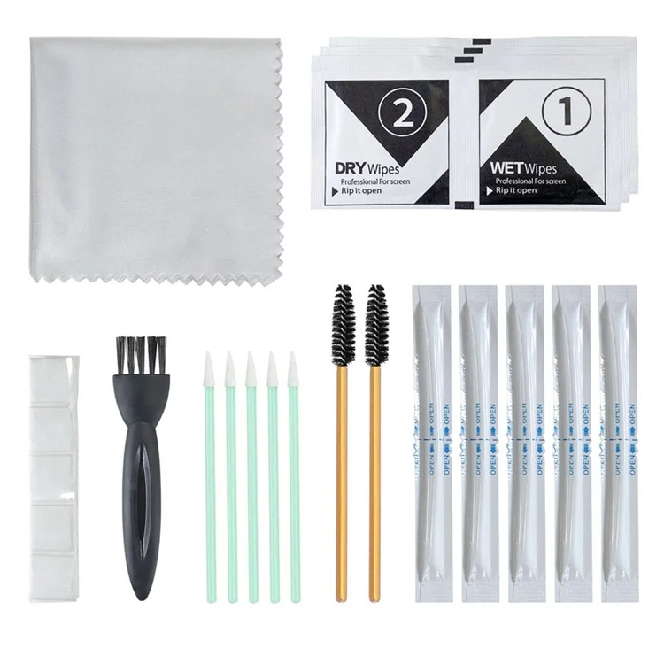 Kit di pulizia per auricolari AHASTYLE WG22-QJ TWS con spazzola di pulizia, cotton fioc e pulitore multifunzione per tablet, tastiere, orologi e strumenti di pulizia