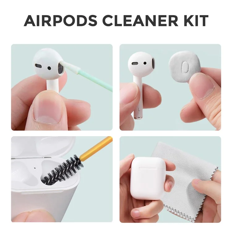 Kit di pulizia per auricolari AHASTYLE WG22-QJ TWS con spazzola di pulizia, cotton fioc e pulitore multifunzione per tablet, tastiere, orologi e strumenti di pulizia