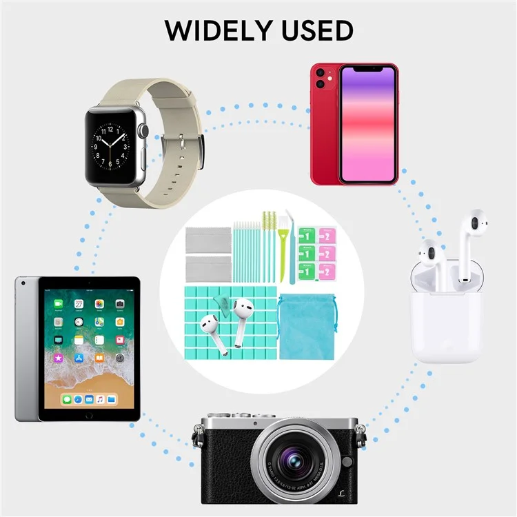 AHASTYLE PT178 Kit di pulizia per auricolari Bluetooth, cellulare, tastiere, strumenti di pulizia portatili - Blu