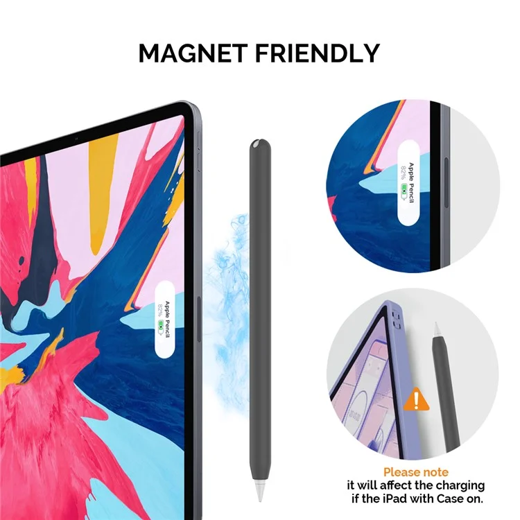AHASTYLE PT65 Silicone Case for Apple Pencil (2nd Generation), Stylus Pen Protective Sleeve Cover - Black