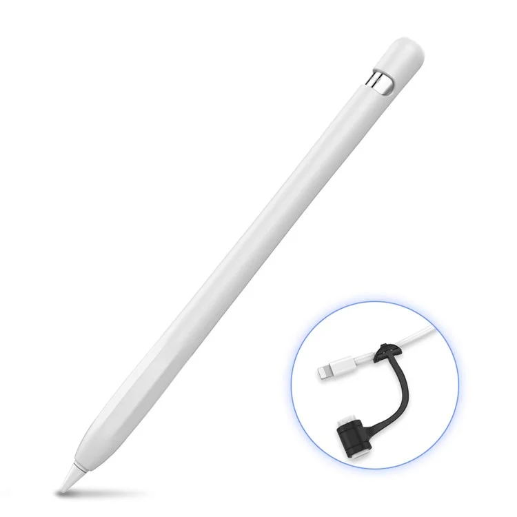 AHASTYLE PT93 Étui en silicone pour Apple Pencil (1ère génération), Housse de stylet, Peau tactile capacitive - Blanc