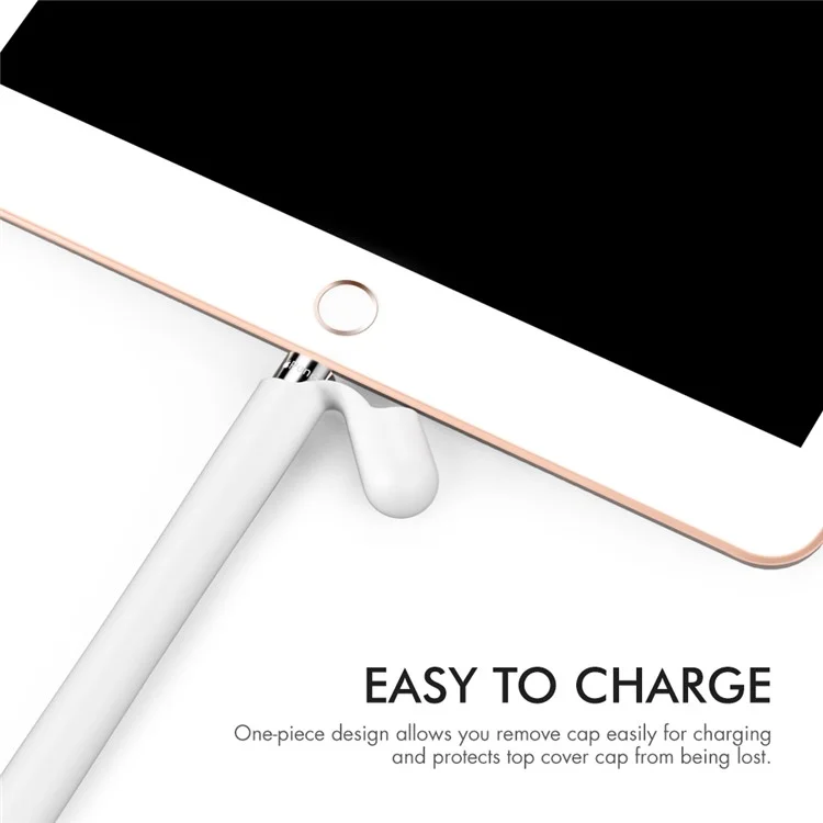 AHASTYLE PT93 Étui en silicone pour Apple Pencil (1ère génération), Housse de stylet, Peau tactile capacitive - Blanc