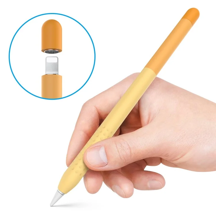 AHASTYLE PT102-1 Silicone Case for Apple Pencil (1st Generation) , Gradient Color Anti-slip Ultra Thin Stylus Pen Cover - Orange