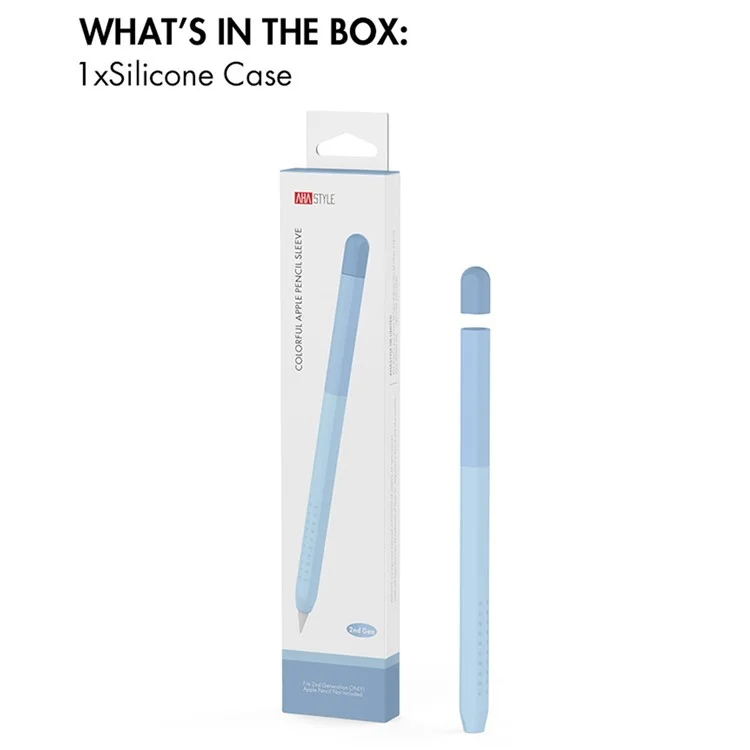 AHASTYLE PT102-2 Capa de Silicone para Apple Pencil (2ª Geração), Capa de Lápis Cor Gradiente Ultra Fina - Azul Gradiente