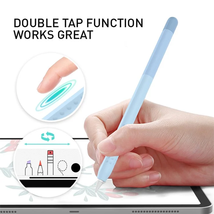 AHASTYLE PT102-2 Silicone Sleeve for Apple Pencil (2nd Generation), Gradient Color Ultra Thin Stylus Pen Case Skin Cover - Gradient Purple