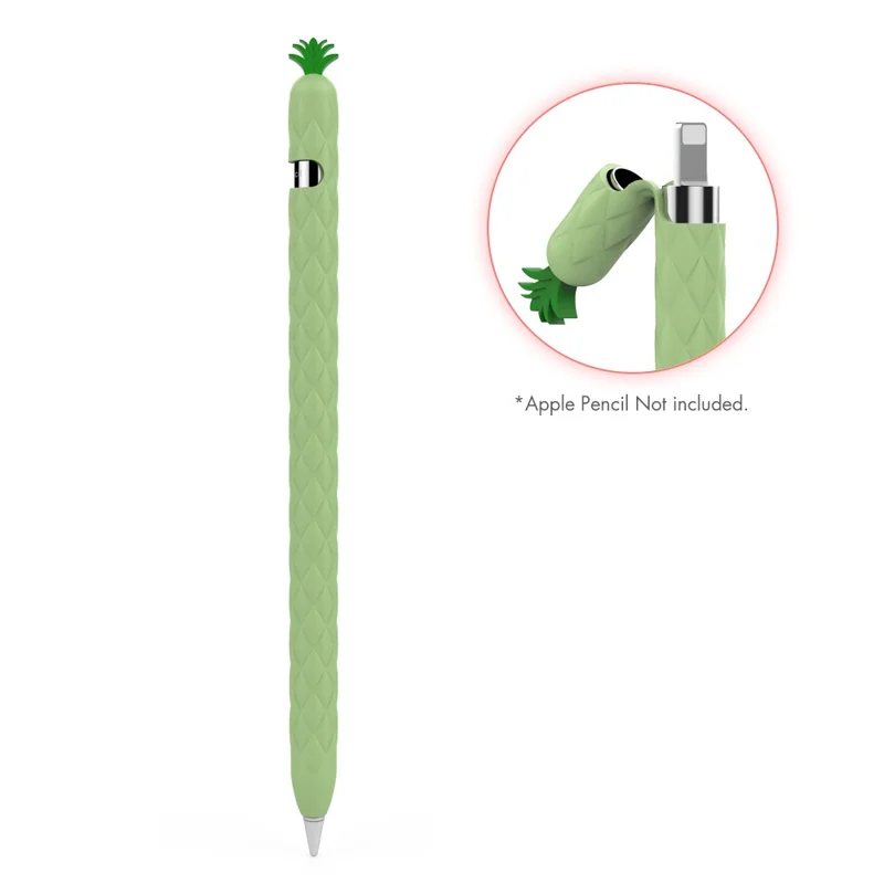 AHASTYLE PT106-1 for Apple Pencil (1st Generation) Stylus Pen Protective Sleeve Pineapple Style Pen Silicone Case - Green
